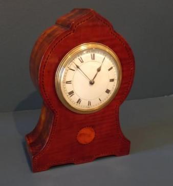 Arts & Crafts Period Mahogany Inlaid Mantel Clock