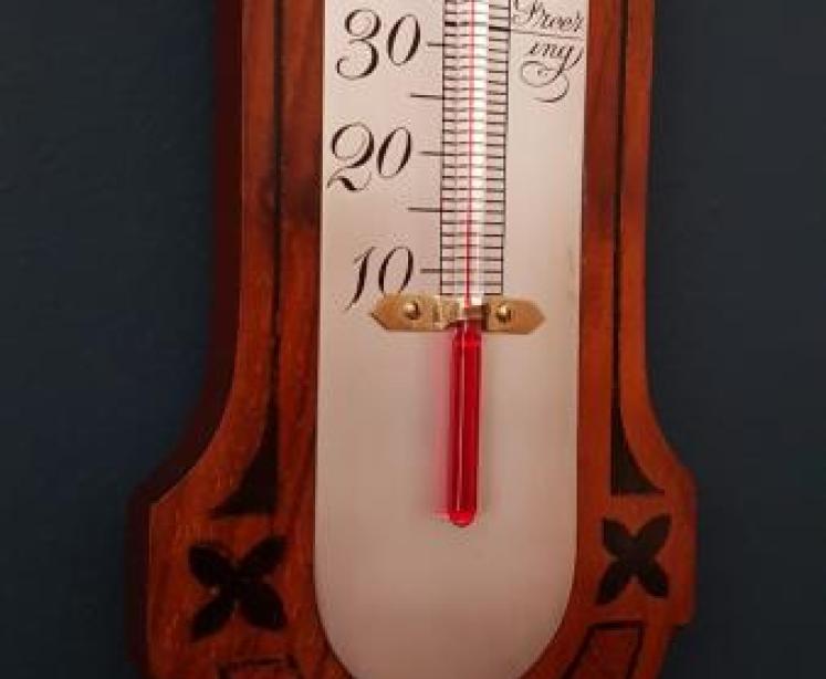 Superb Inlaid Wall Thermometer - Image 3