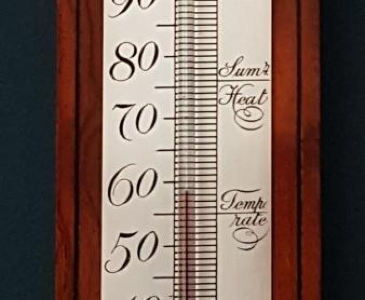 Superb Inlaid Wall Thermometer - Image 4