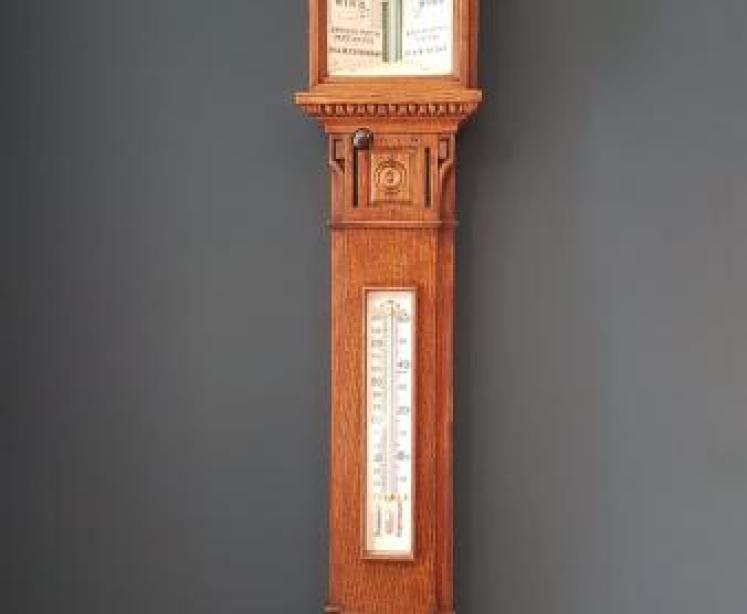 Superb Victorian Oak Sea Coast Barometer - Image 1