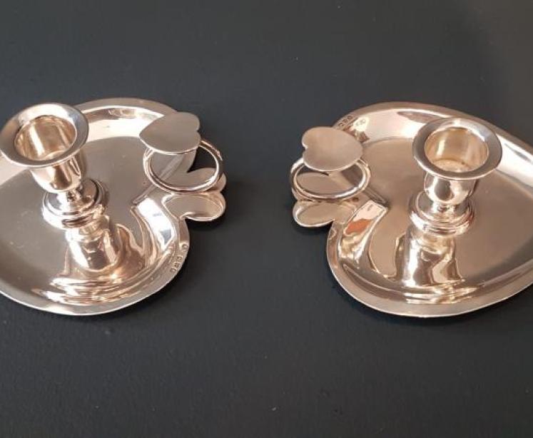 Pair of Victorian Chester Silver Taper Sticks - Image 2