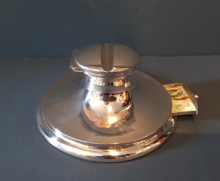 Unusual Edwardian Period Silver Inkwell & Stamp Drawer - Image 3