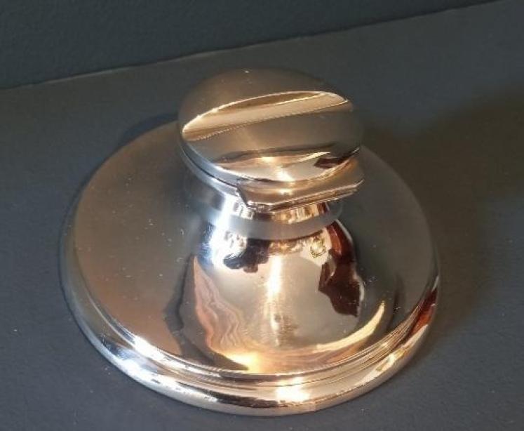 Unusual Edwardian Period Silver Inkwell & Stamp Drawer - Image 5