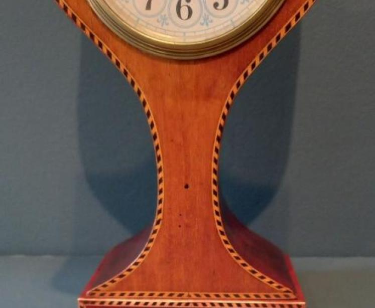 Fine Edwardian Herringbone Inlaid Mantel Clock - Image 3