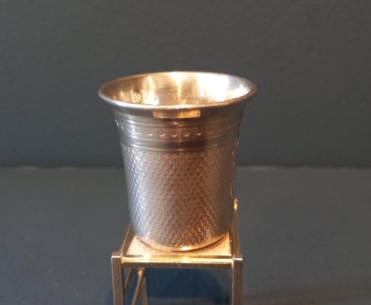 Antique Silver Vodka Measure on Stand - Image 2