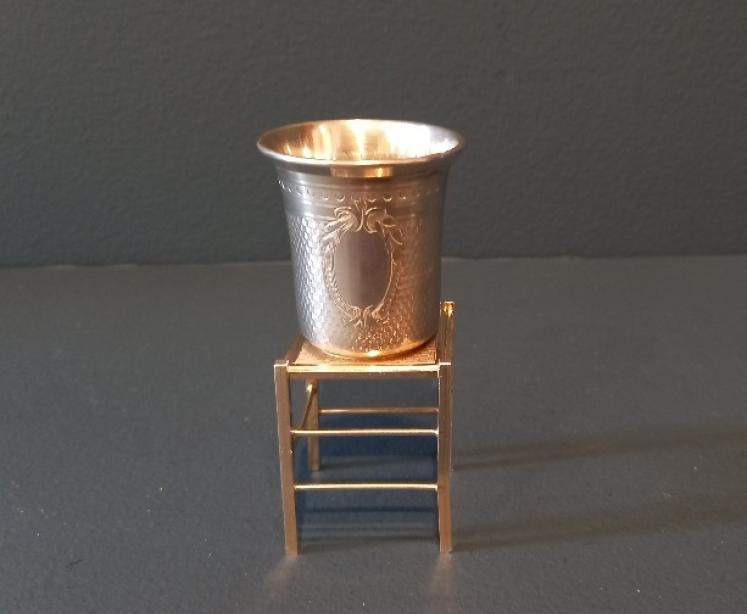 Antique Silver Vodka Measure on Stand - Image 5