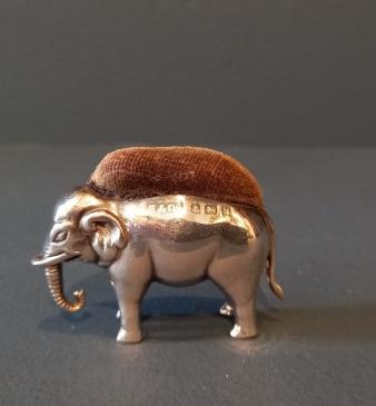 Edwardian Period Silver Elephant Novelty Pin Cushion