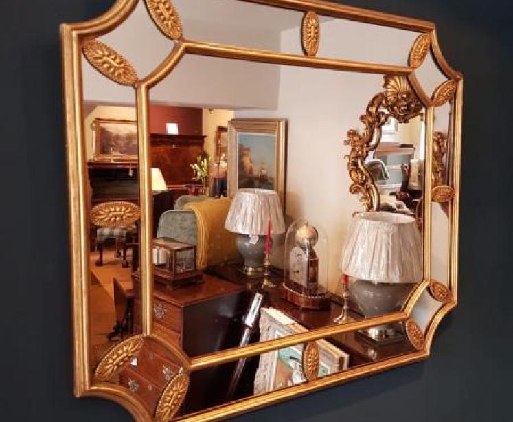 Victorian Timber Gilt Segmented Mirror - Image 2