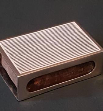 George V Silver and White Enamel Match Box Holder