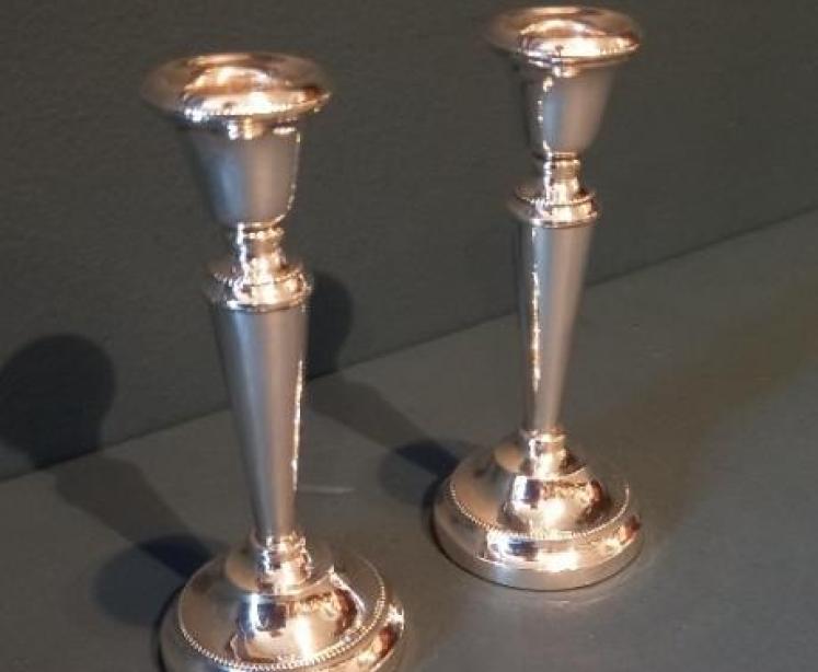 Fine Pair of George V Period Silver Candlesticks - Image 7