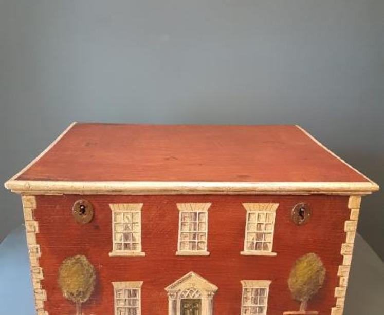 Victorian Oak Painted Country House Toy Box - Image 1