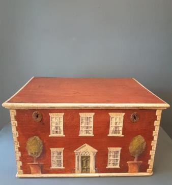 Victorian Oak Painted Country House Toy Box