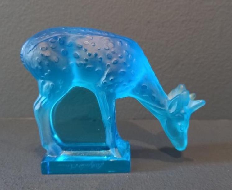 Lalique Turquoise Opalescent Fawn - Image 1