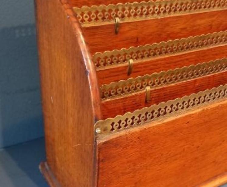 Victorian Oak Waterfall Letter Rack - Image 2