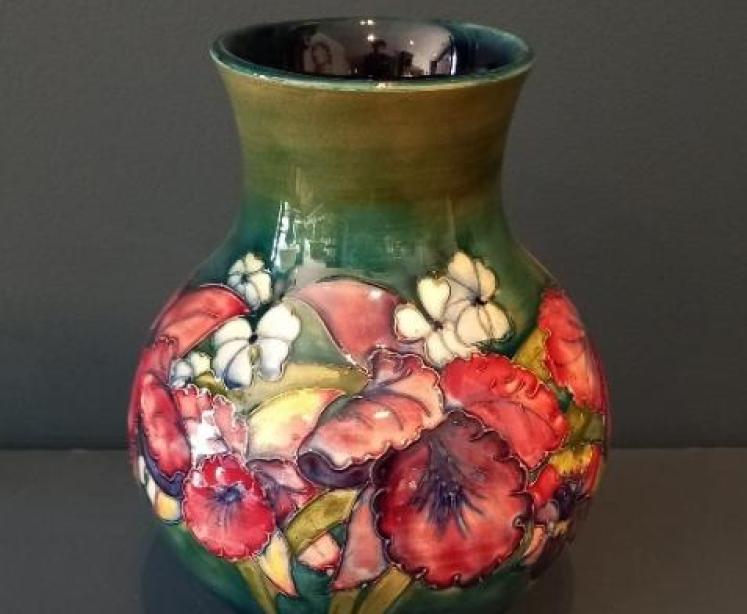Large Moorcroft Slipper Orchid Vase - Image 1