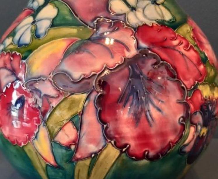 Large Moorcroft Slipper Orchid Vase - Image 3