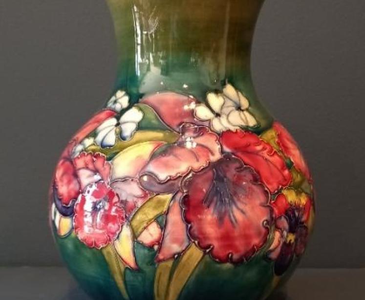 Large Moorcroft Slipper Orchid Vase - Image 7