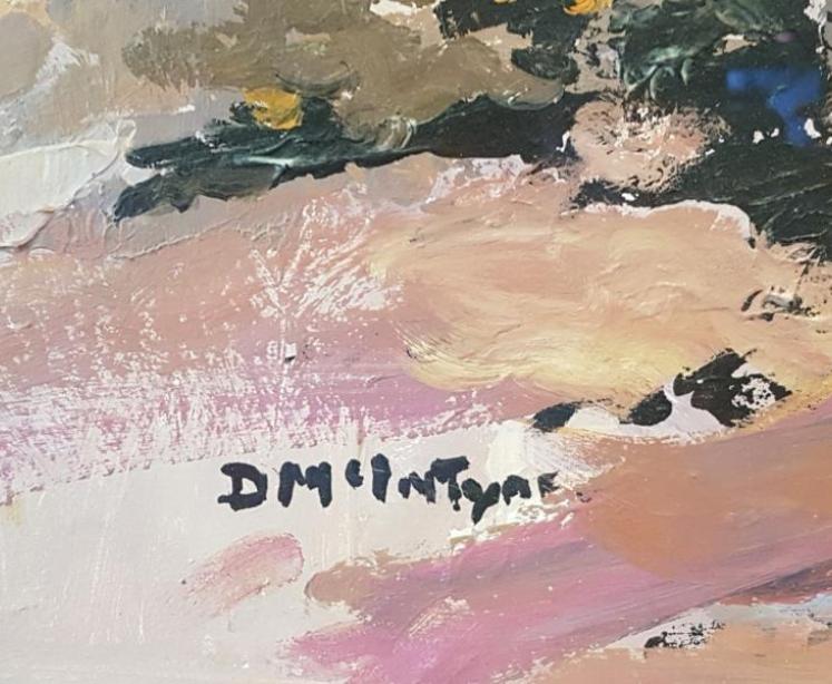 Original Oil on Board by Donald McIntyre - Boats on the Shore - Image 4