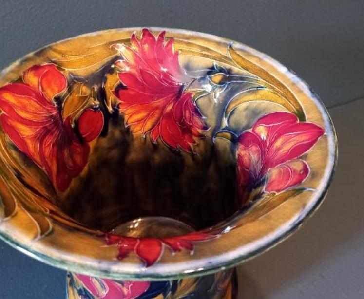 Early Moorcroft Spanish Pattern Wide Flared Top Vase - Image 3