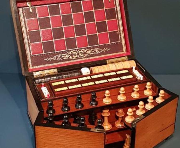 Outstanding Victorian Oak Games Compendium - Image 1