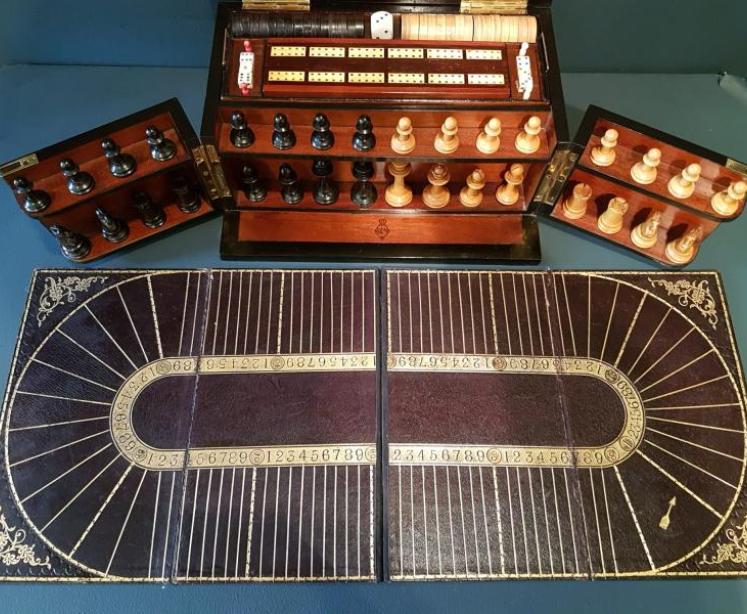Outstanding Victorian Oak Games Compendium - Image 2