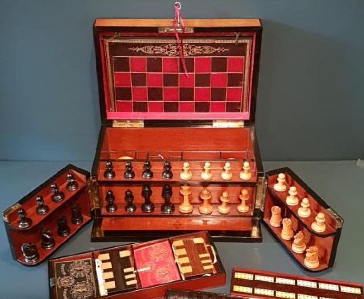 Outstanding Victorian Oak Games Compendium - Image 5