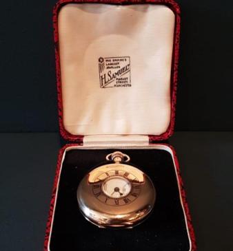 Immaculate 9ct Gold Half Hunter Pocket Watch