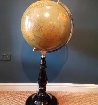Large 1920's Phillip's Floor Standing Library Globe 