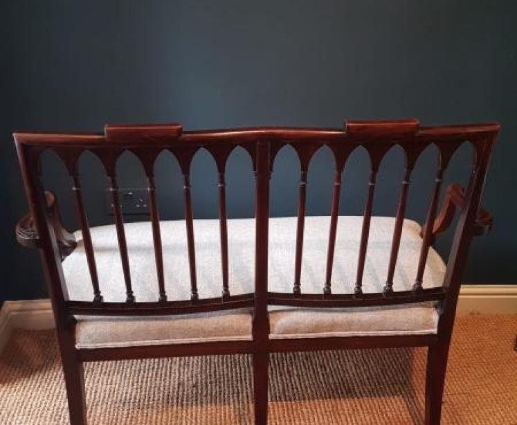 Regency Mahogany Framed Occasional Sofa - Image 3