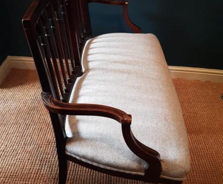 Regency Mahogany Framed Occasional Sofa - Image 4