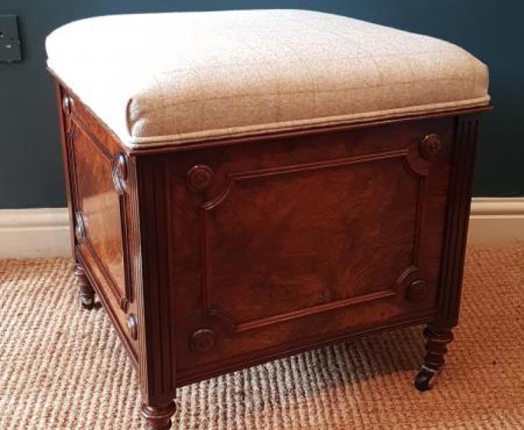 Mid Victorian Burr Walnut Ottoman - Image 2