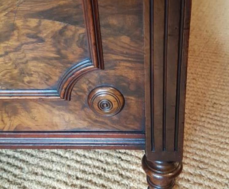 Mid Victorian Burr Walnut Ottoman - Image 3