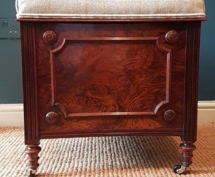 Mid Victorian Burr Walnut Ottoman - Image 7