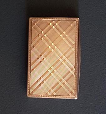 Silver Engine Turned Tartan Design Card Case 
