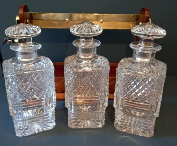 Mid Victorian Walnut Betjeman's Three Bottle Tantalus - Image 2