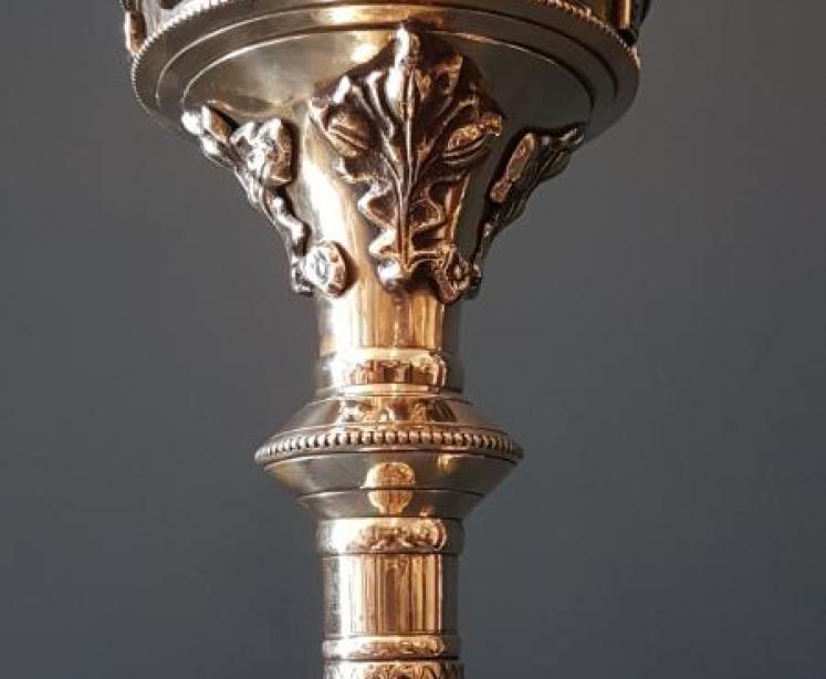 Matching Pair of Victorian Church Candlestick Table Lamps - Image 3