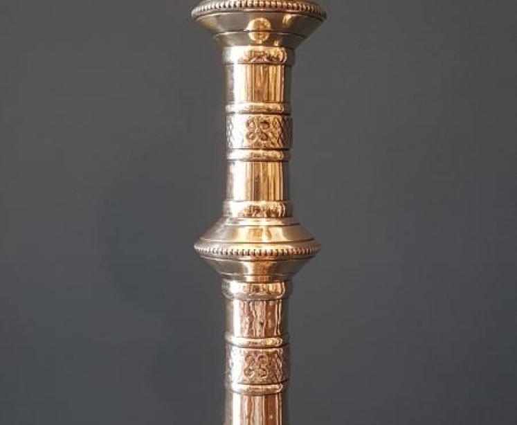 Matching Pair of Victorian Church Candlestick Table Lamps - Image 5