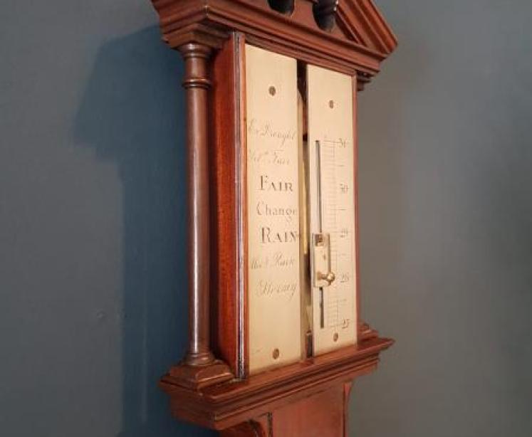 George III Mahogany Stick Barometer - Image 3