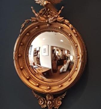 Victorian Timber Gilt Convex Mirror