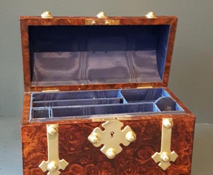 Victorian Burr Walnut Ladies Casket - Image 3