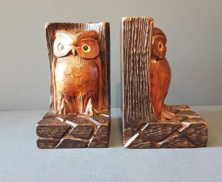 Pair of Edwardian Owl Book Ends  - Image 2