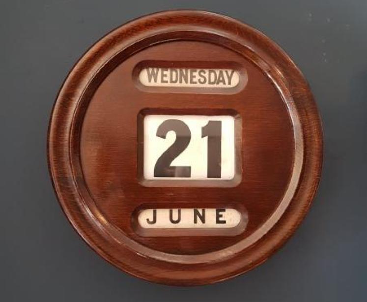 Edwardian Oak Perpetual Wall Calendar  - Image 1