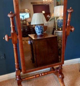 William IV Mahogany Cheval Mirror