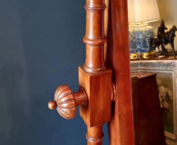 William IV Mahogany Cheval Mirror - Image 3
