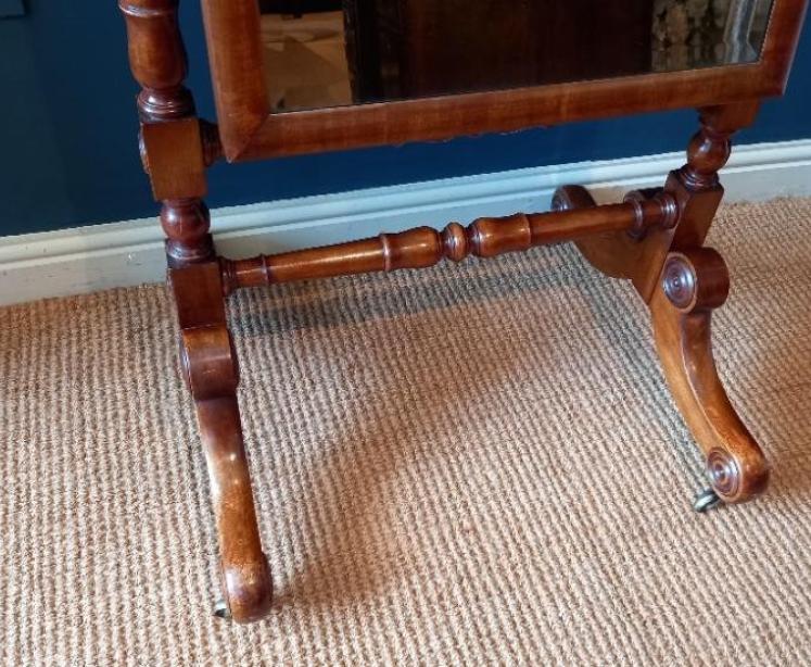 William IV Mahogany Cheval Mirror - Image 5