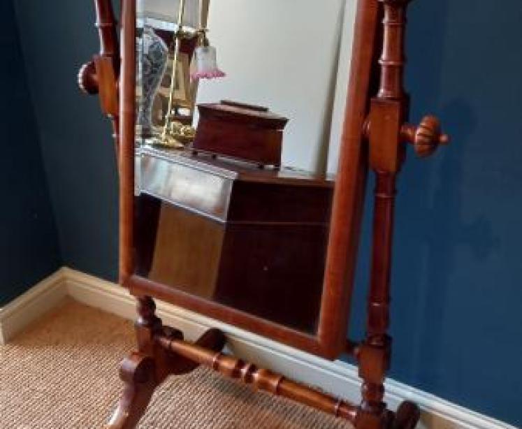 William IV Mahogany Cheval Mirror - Image 7