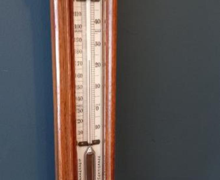 Victorian Golden Oak Whitehaven Stick Barometer - Image 4