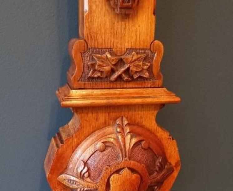 Victorian Golden Oak Whitehaven Stick Barometer - Image 6