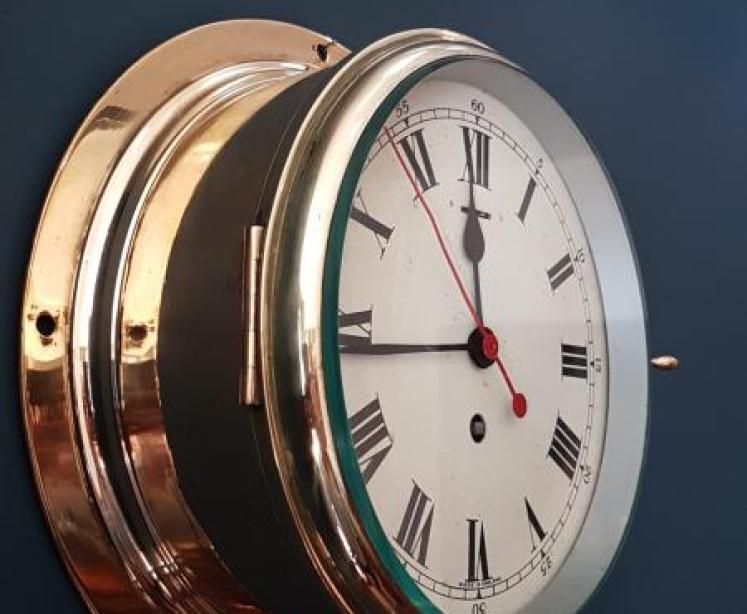 Edwardian Brass Ships Clock - Image 3