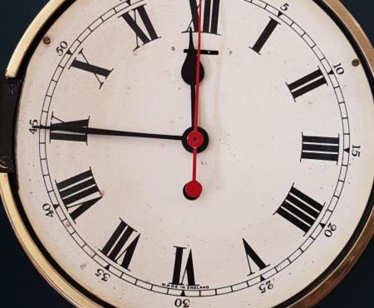 Edwardian Brass Ships Clock - Image 4